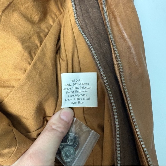 NWOT Trends Faux Leather Barcelona Jacket With Hoodie In Camel - Picture 6 of 7